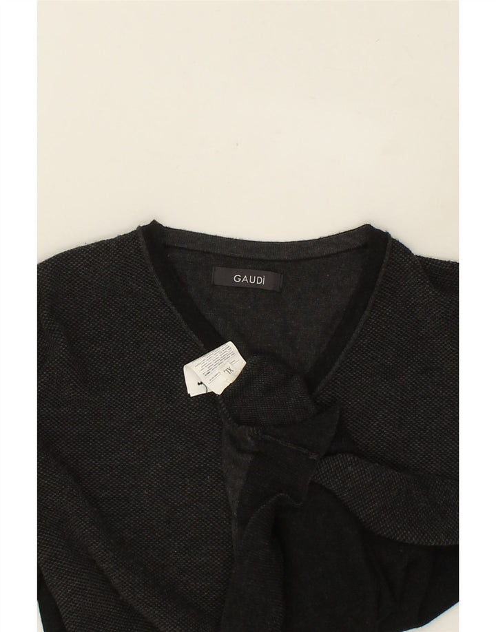 GAUDI Mens V-Neck Jumper Sweater XL Black Colourblock Cotton Vintage Gaudi and Second-Hand Gaudi from Messina Hembry 