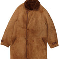 Jaqueta masculina VINTAGE de peito duplo shearling Reino Unido 36 pequeno marrom shearling