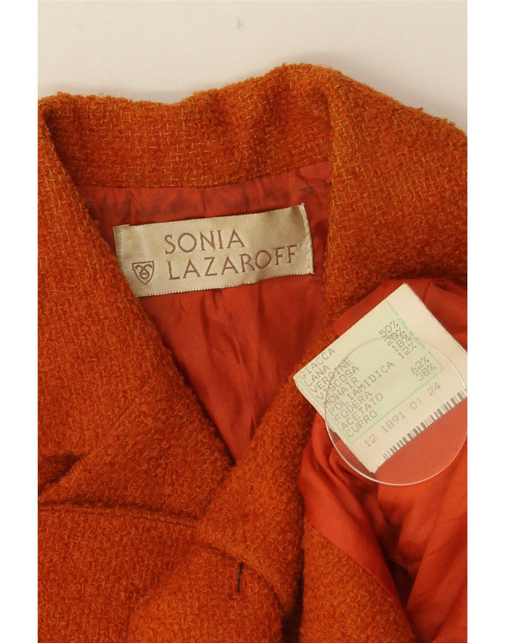 Jaqueta blazer feminina vintage com 4 botões IT 42 lã laranja média