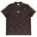 Camiseta gráfica masculina Umbro Top 2XL poliéster geométrico preto