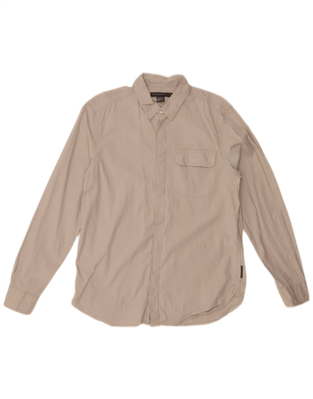 Camisa masculina FRENCH CONNECTION algodão bege médio