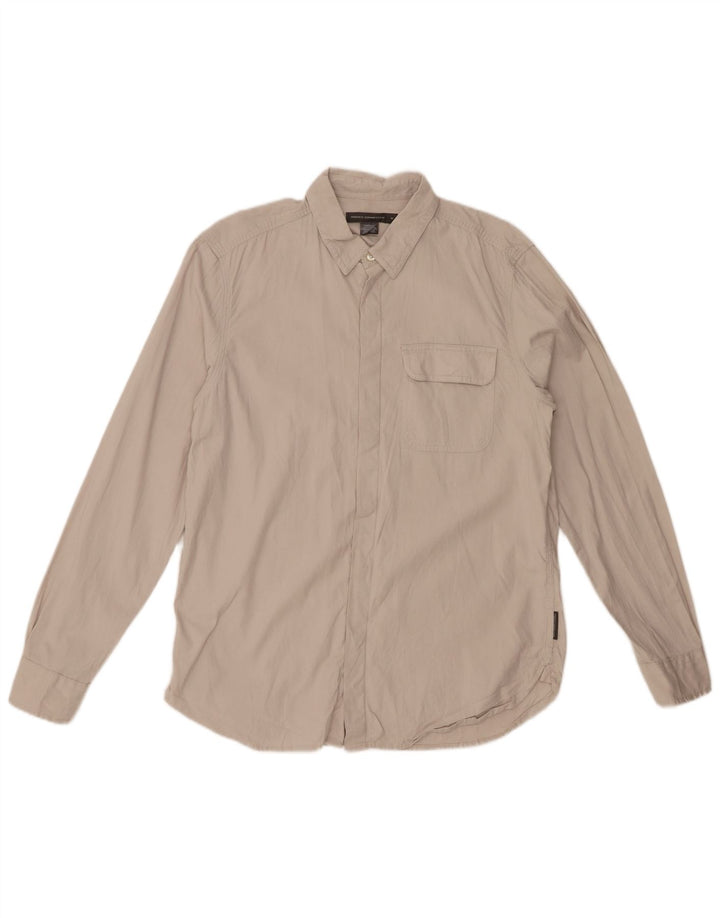 Camisa masculina FRENCH CONNECTION algodão bege médio