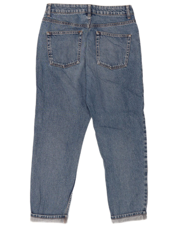 Topshop Womens Mom Cropped Jeans W28 L24 Blue Cotton