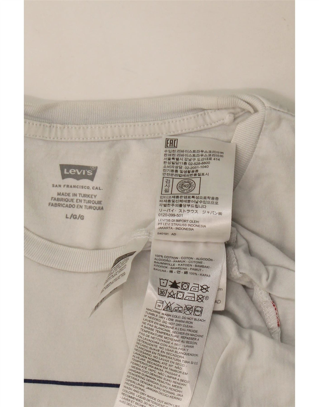 Camiseta gráfica masculina LEVI'S grande algodão branco