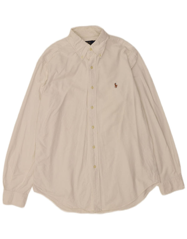 Polo Ralph Lauren Mens Classic Fit Camisa Médio Algodão Branco