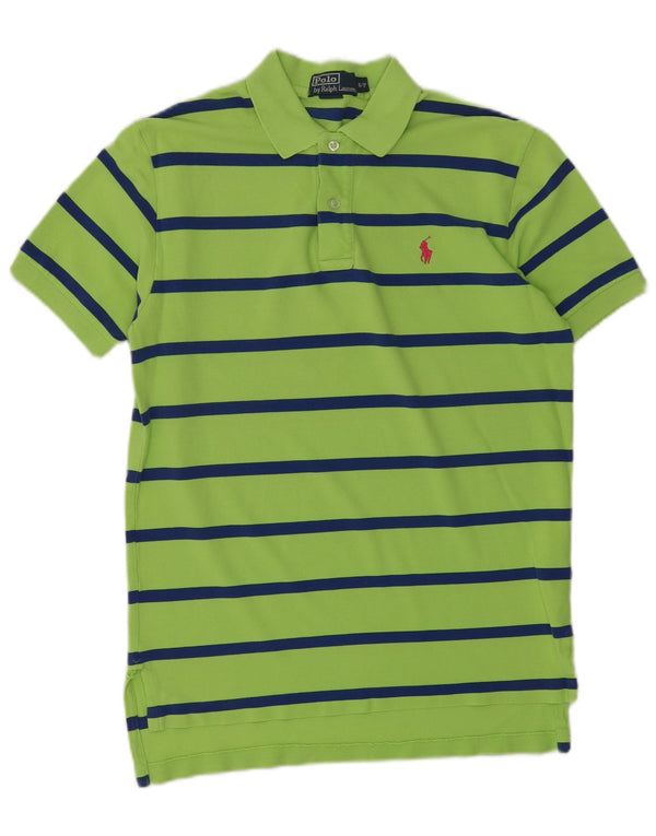 Polo Ralph Lauren Camisa masculina pequena listrada verde algodão
