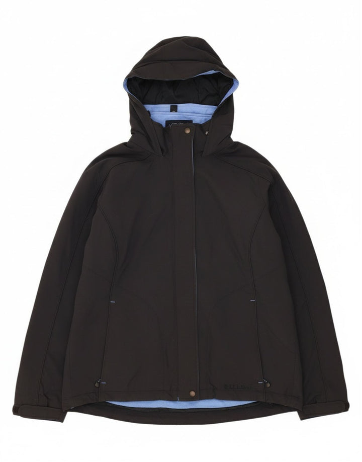 Jaqueta corta-vento feminina L.L.Bean com capuz grande Reino Unido 14 médio preto
