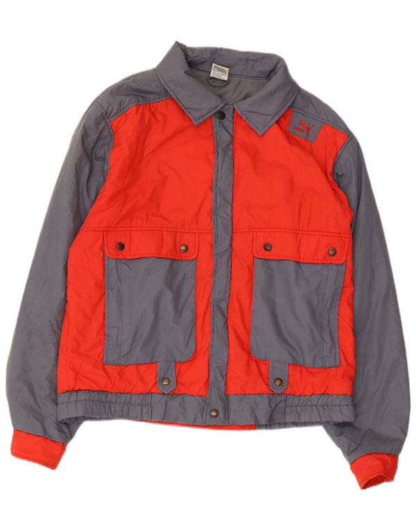 Puma Mens Bomber Jacket UK 40 Grande Cinza Colourblock Poliéster
