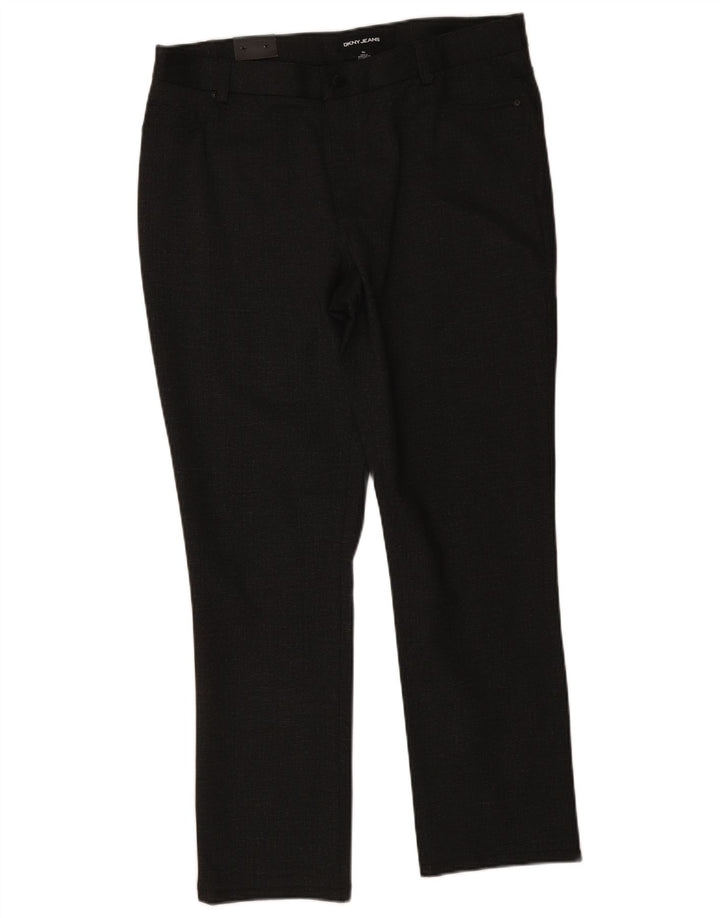 Calça casual reta masculina Dkny XL W36 L29 poliéster preto
