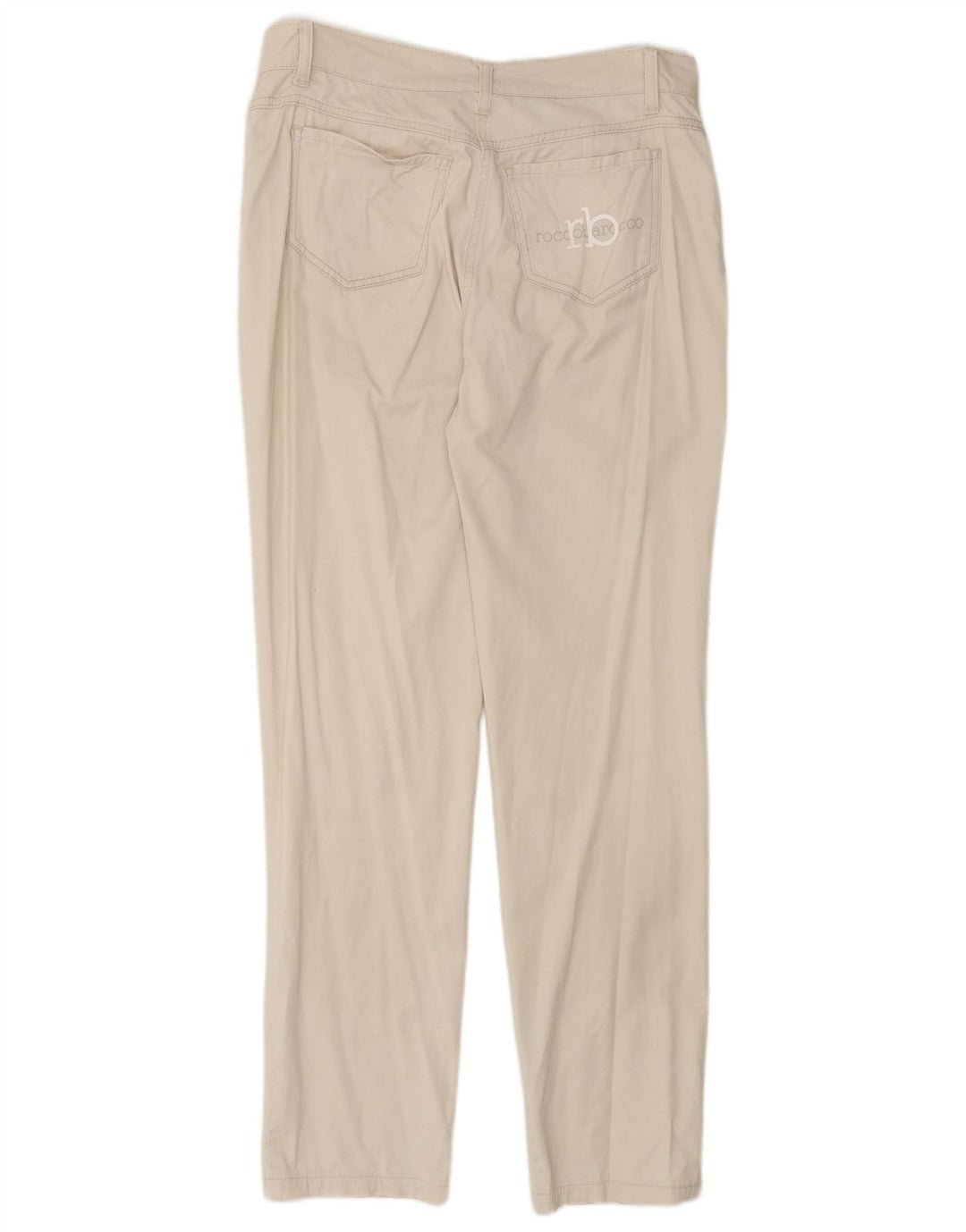 Calça feminina casual justa Roccobarocco EU 38 médio W30 L31 branco