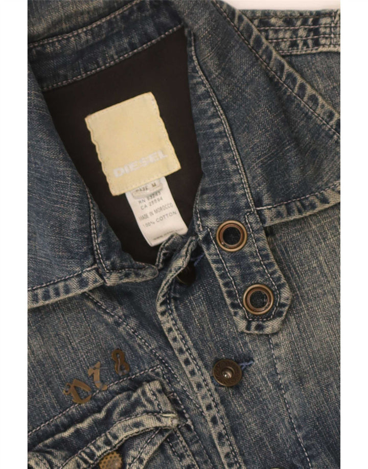 Jaqueta jeans feminina Diesel UK 12 algodão azul médio
