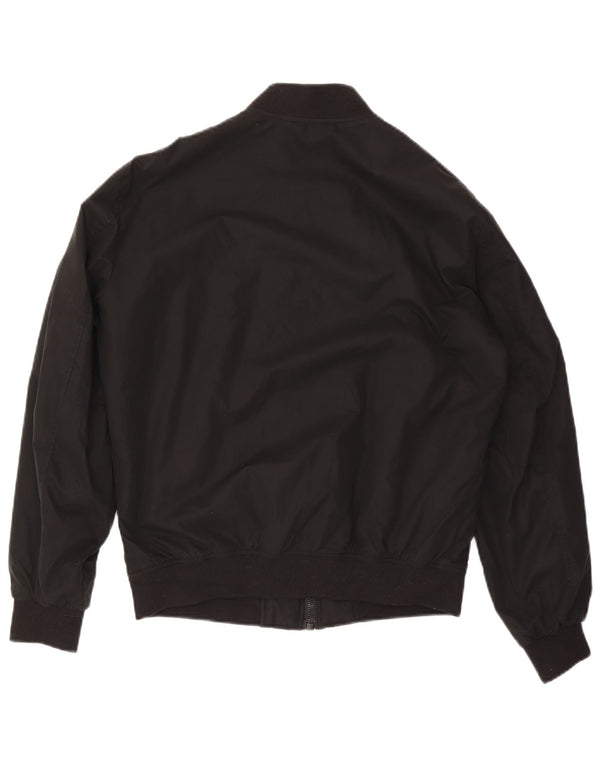 Zara Mens Loose Fit Bomber Jacket UK 36 Pequeno Poliéster Preto