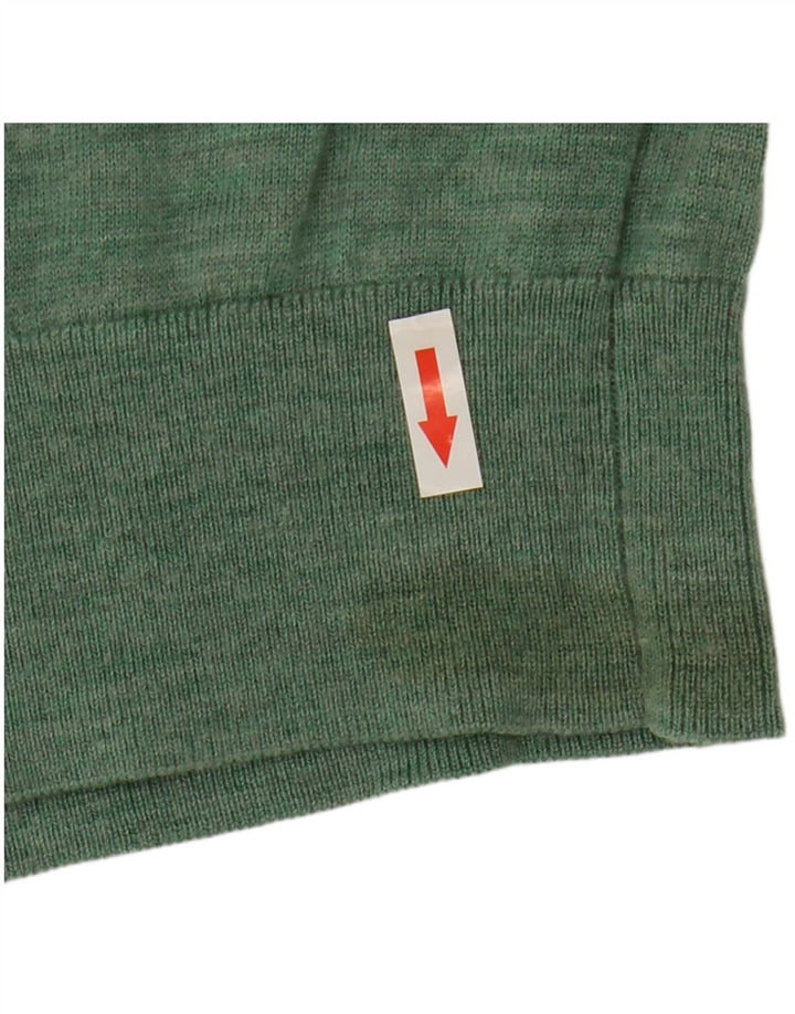 Suéter masculino John Lewis com gola redonda, lã merino verde médio