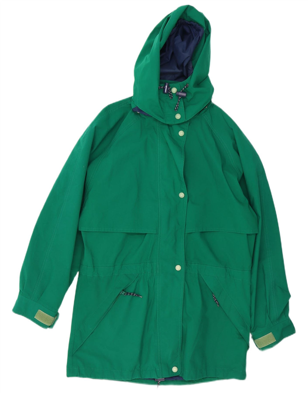 Jaqueta de chuva masculina Eddie Bauer com capuz Reino Unido 36 poliéster verde pequeno