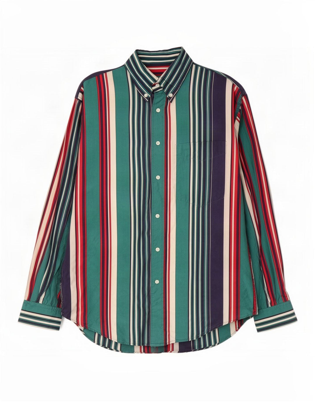 Camisa masculina vintage pequena seda listrada azul