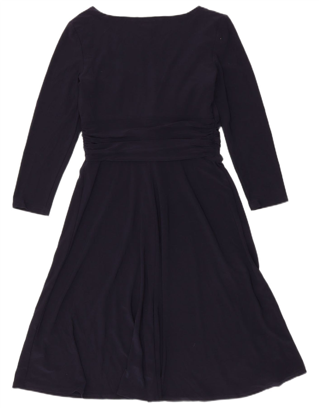 Vestido feminino Chaps manga 3/4 linha A UK 12 médio azul marinho poliéster