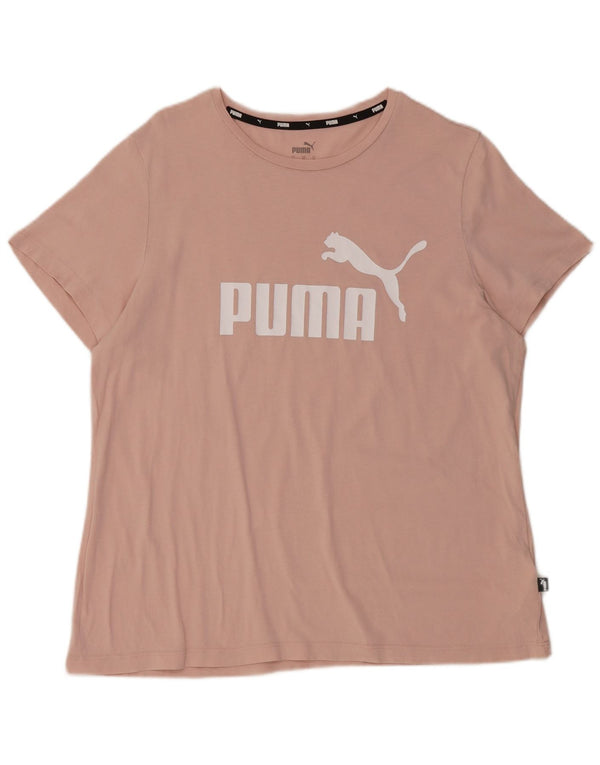 Puma Camiseta Feminina Graphic Top UK 18 XL Algodão Rosa