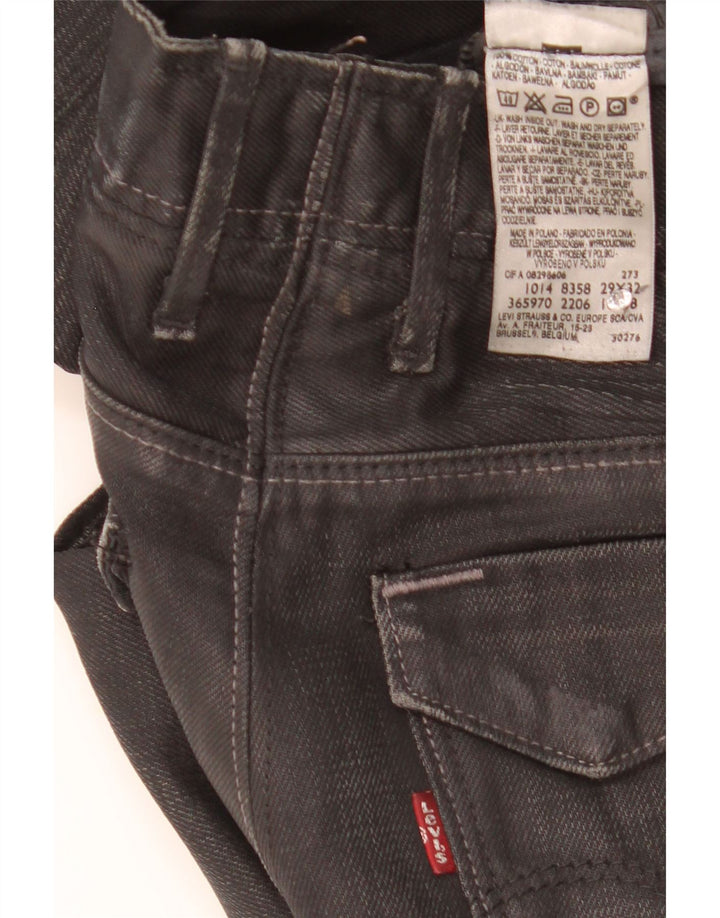 Jeans retos masculinos Levi's W29 L32 algodão preto