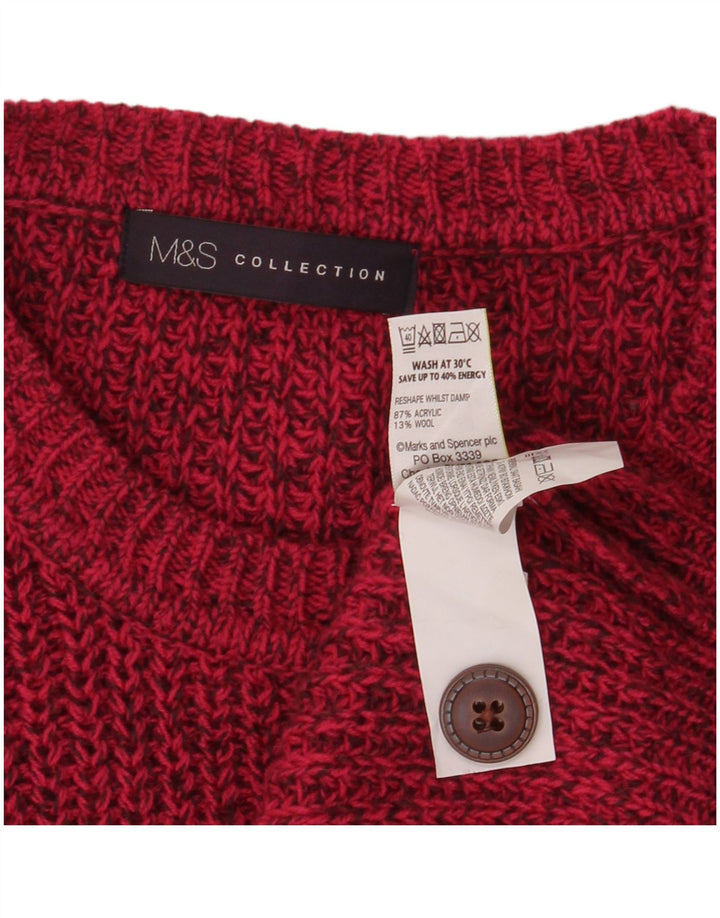 Suéter cardigã feminino grande Marks & Spencer UK 10 pequeno rosa manchado