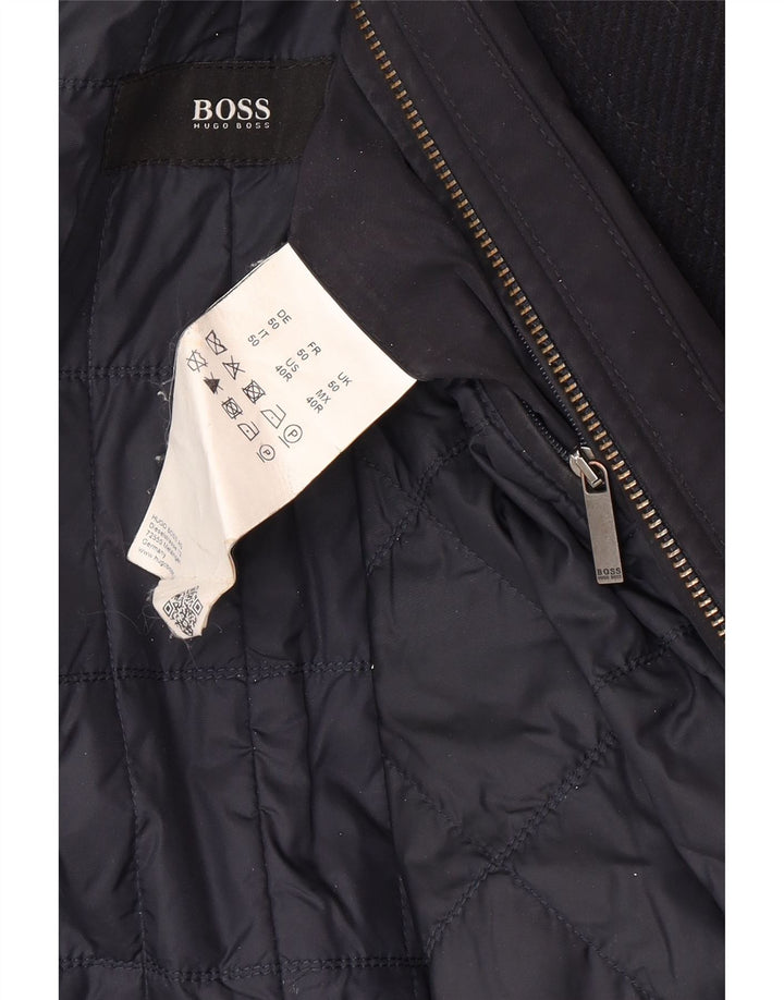 Sobretudo masculino Hugo Boss EU 50 grande lã azul marinho