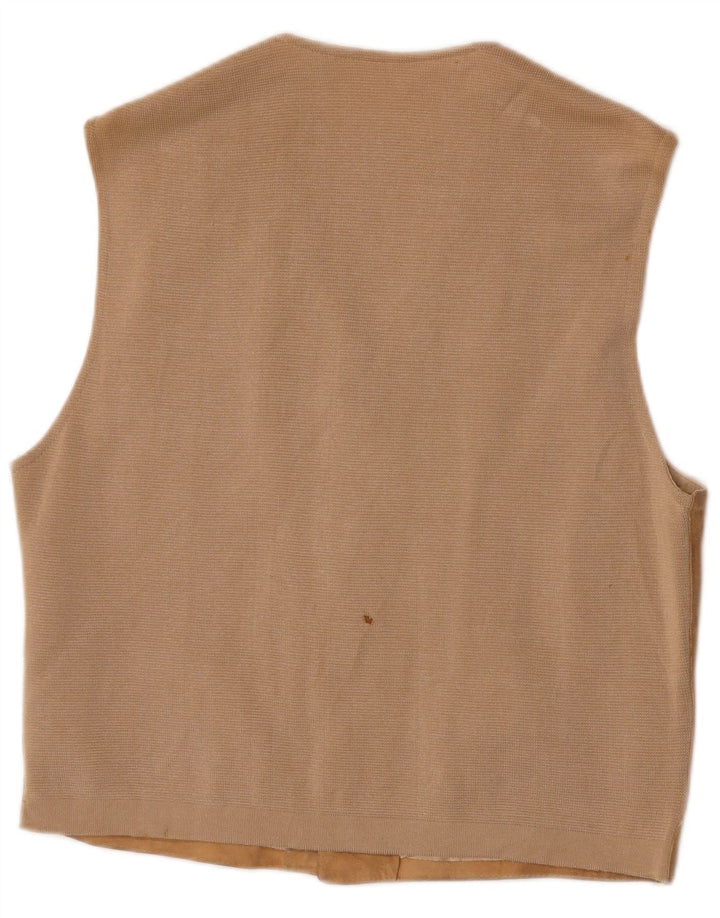 Colete masculino de camurça Harry&Moore IT 52 grande couro bege