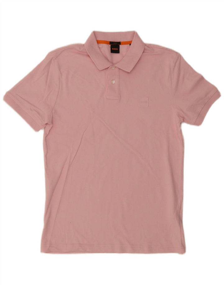 Camisa polo masculina Hugo Boss Slim Fit médio algodão rosa