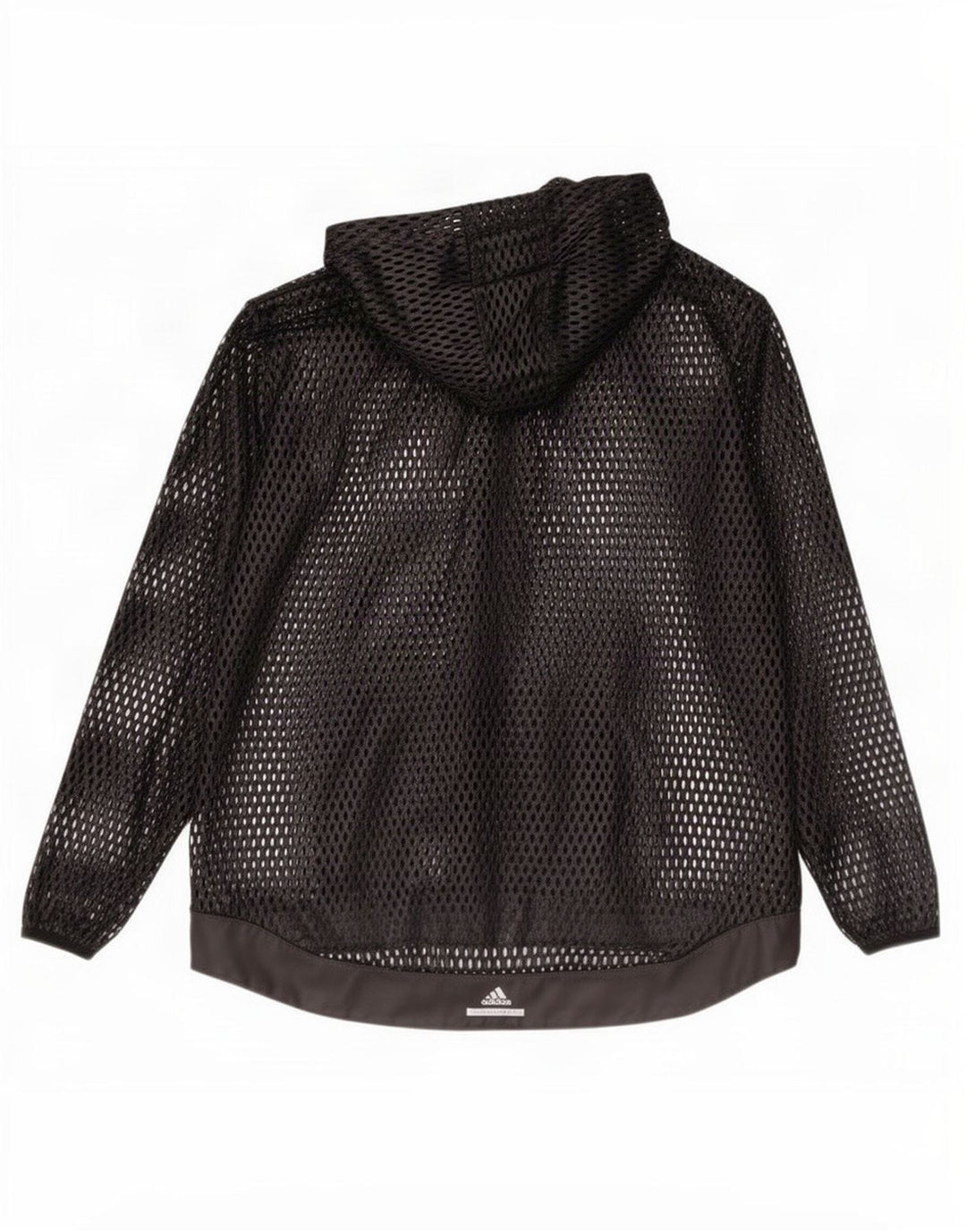 Adidas Womens Hooded Tracksuit Top Jacket UK 10 Pequeno Preto