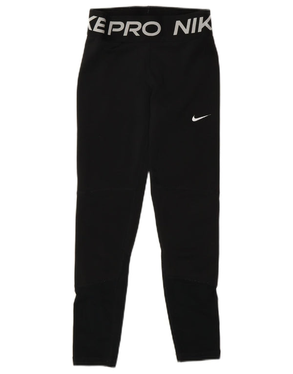 Leggings Nike Dri Fit Graphic para meninas de 8 a 9 anos, pequenas, pretas, poliéster