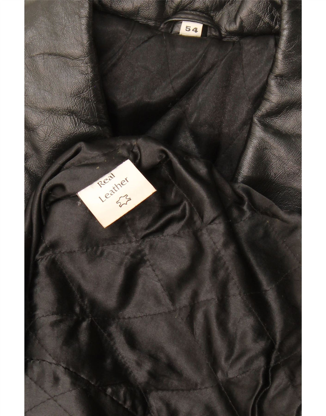 Jaqueta de couro masculina vintage EU 54 2XL couro preto