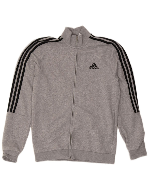 Adidas Mens Tracksuit Top Jacket UK 38/40 Médio Cinza Flecked Algodão