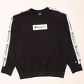 CHAMPION Mens Graphic Sweatshirt Jumper Medium Black Colourblock Cotton Vintage Champion and Second-Hand Champion from Messina Hembry 