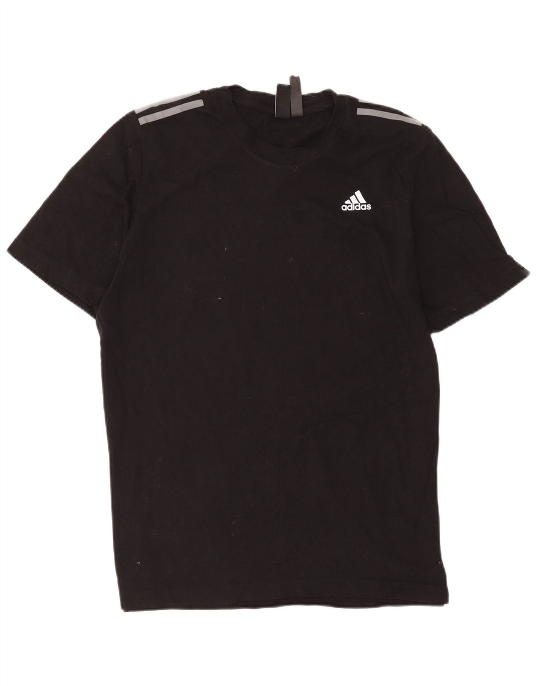 Adidas Mens Camiseta Top Médio Algodão Preto