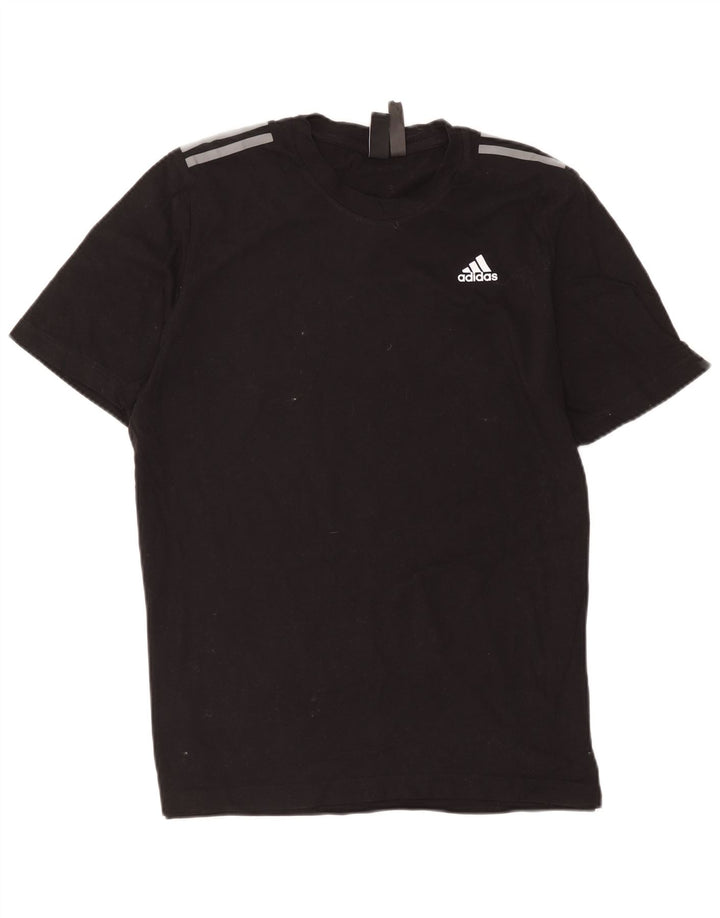 Adidas Mens Camiseta Top Médio Algodão Preto