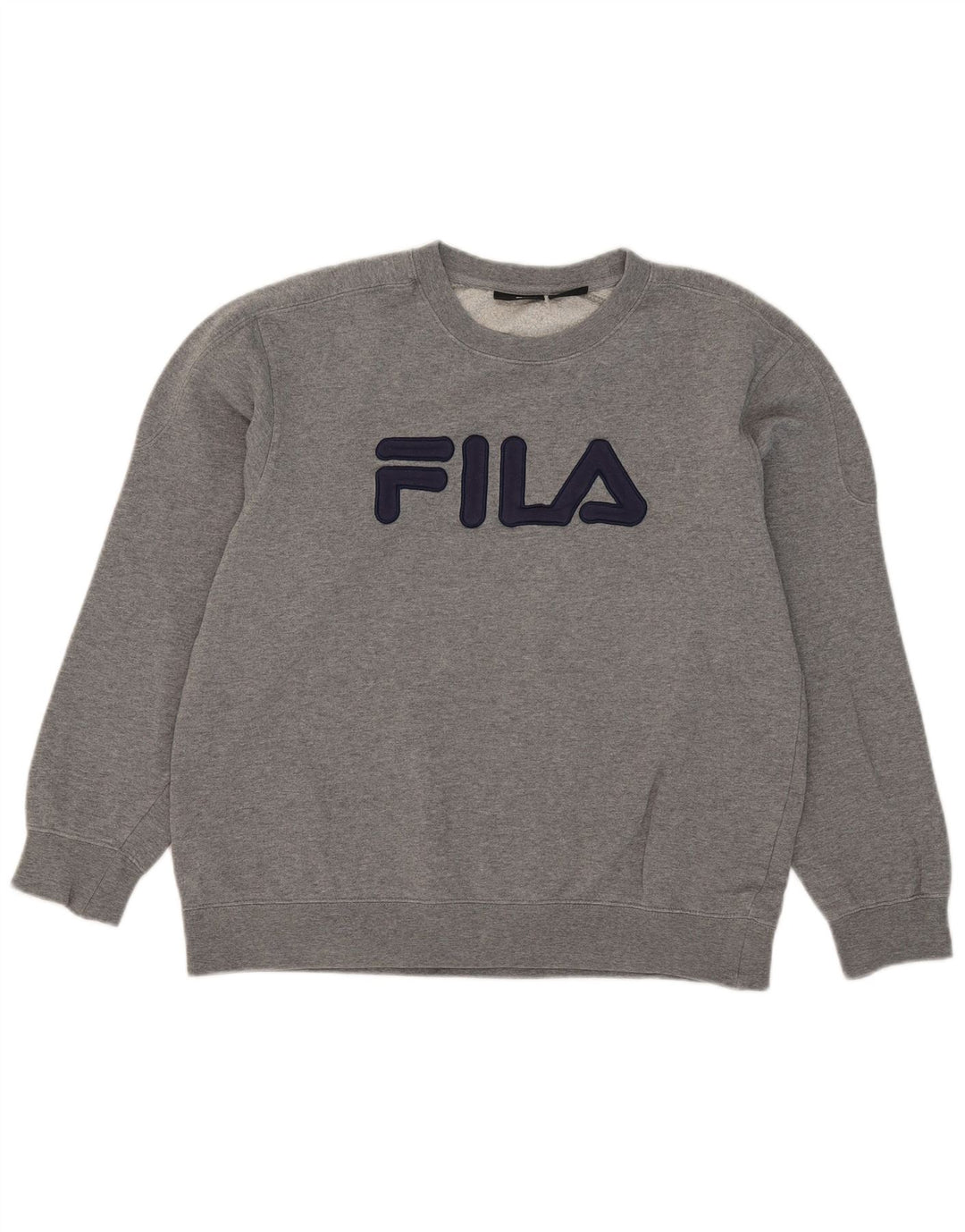 Fila moletom gráfico masculino jumper grande algodão cinza