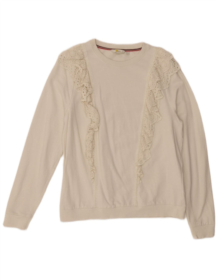Suéter feminino BODEN UK 12 algodão branco médio