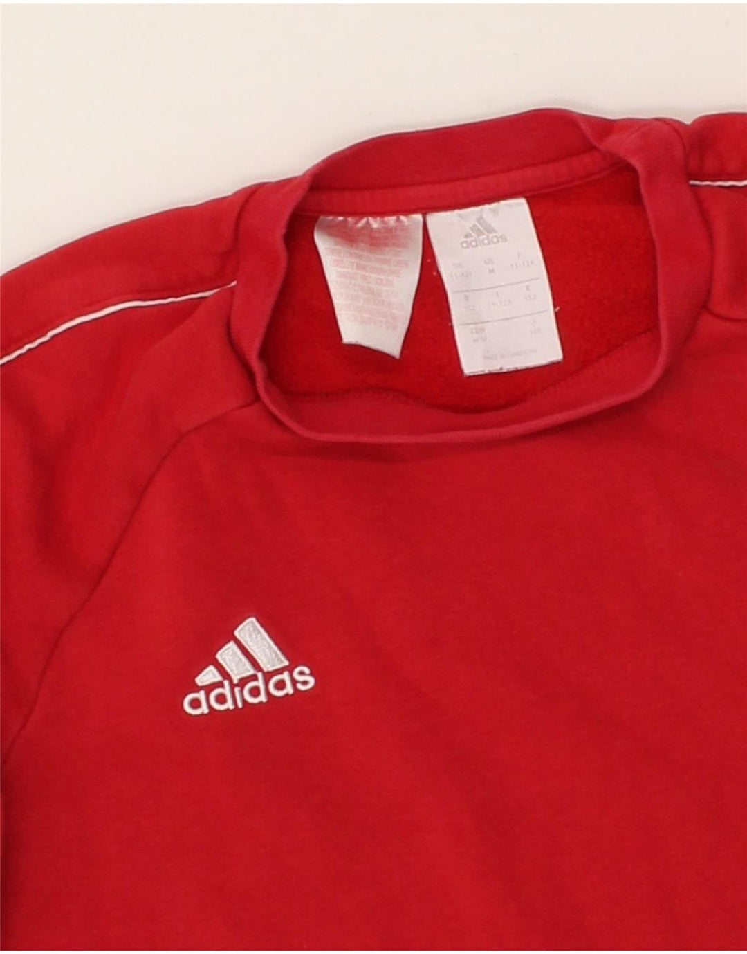 ADIDAS Boys Sweatshirt Jumper 11-12 Years Red Cotton Vintage Adidas and Second-Hand Adidas from Messina Hembry 