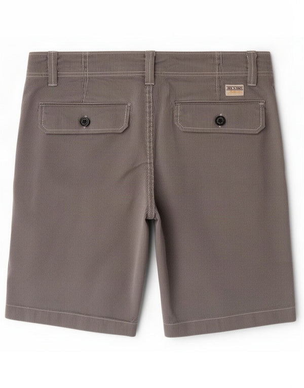 Jack & Jones Mens Chino Shorts Médio W32 Algodão Riscas Cinza