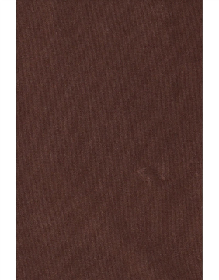 Camiseta feminina MASSIMO DUTTI UK 14 grande algodão marrom