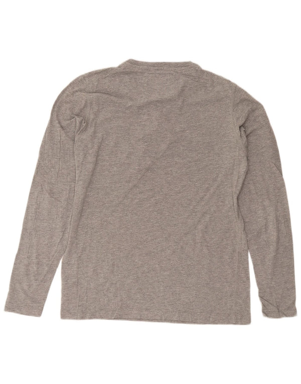 Jack & Jones Camiseta masculina de manga comprida grande algodão manchado cinza