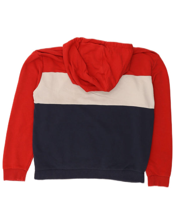 Fila Mens Graphic Hoodie Jumper Grande Multicolorido Colorblock Algodão