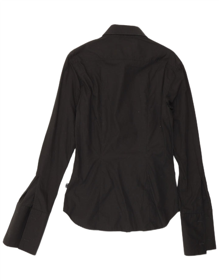 Camisa formal masculina Just Cavalli IT 46 pequena algodão preto