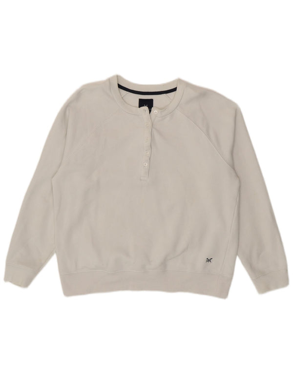 Crew Clothing moletom feminino Jumper UK 14 grande algodão branco