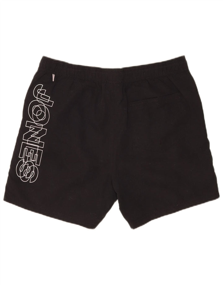 Shorts de natação masculino Jack & Jones gráfico médio preto poliéster