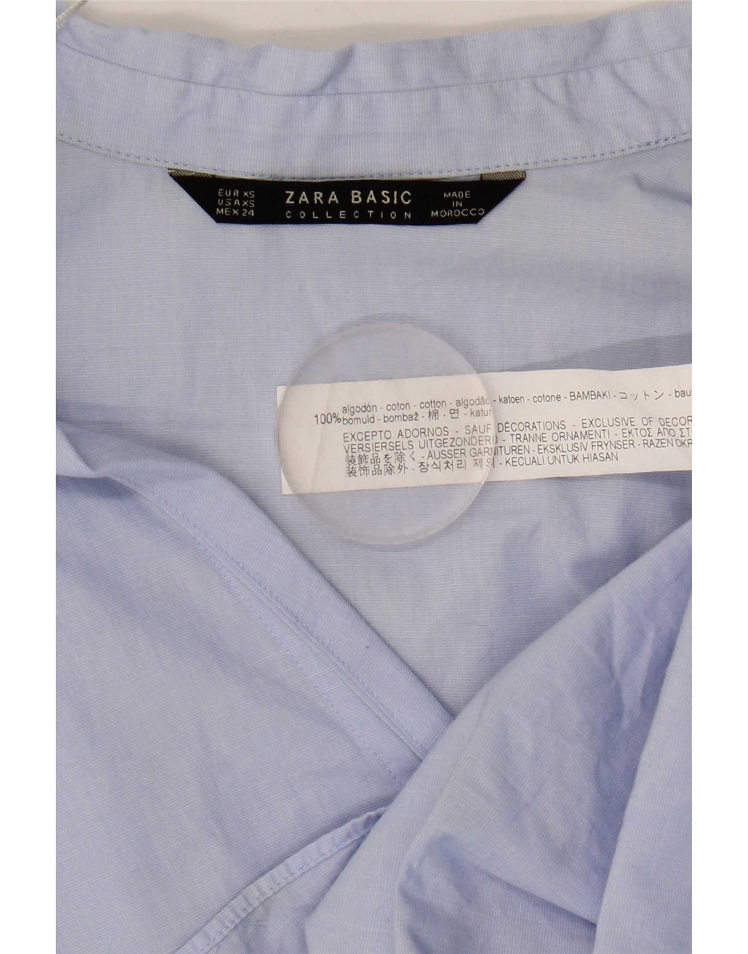 Camisa oversized feminina Zara UK 6 XS algodão azul