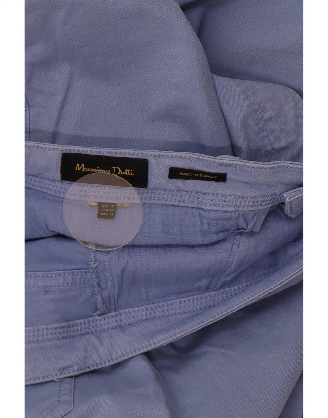 Calça casual slim masculina Massimo Dutti EU 40 médio W31 L29 azul