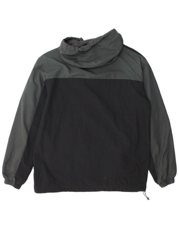 Adidas Mens Hooded Rain Jacket UK 38 Medium Grey Colourblock Nylon