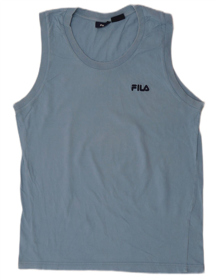 FILA Mens Colete Top Médio Algodão Azul