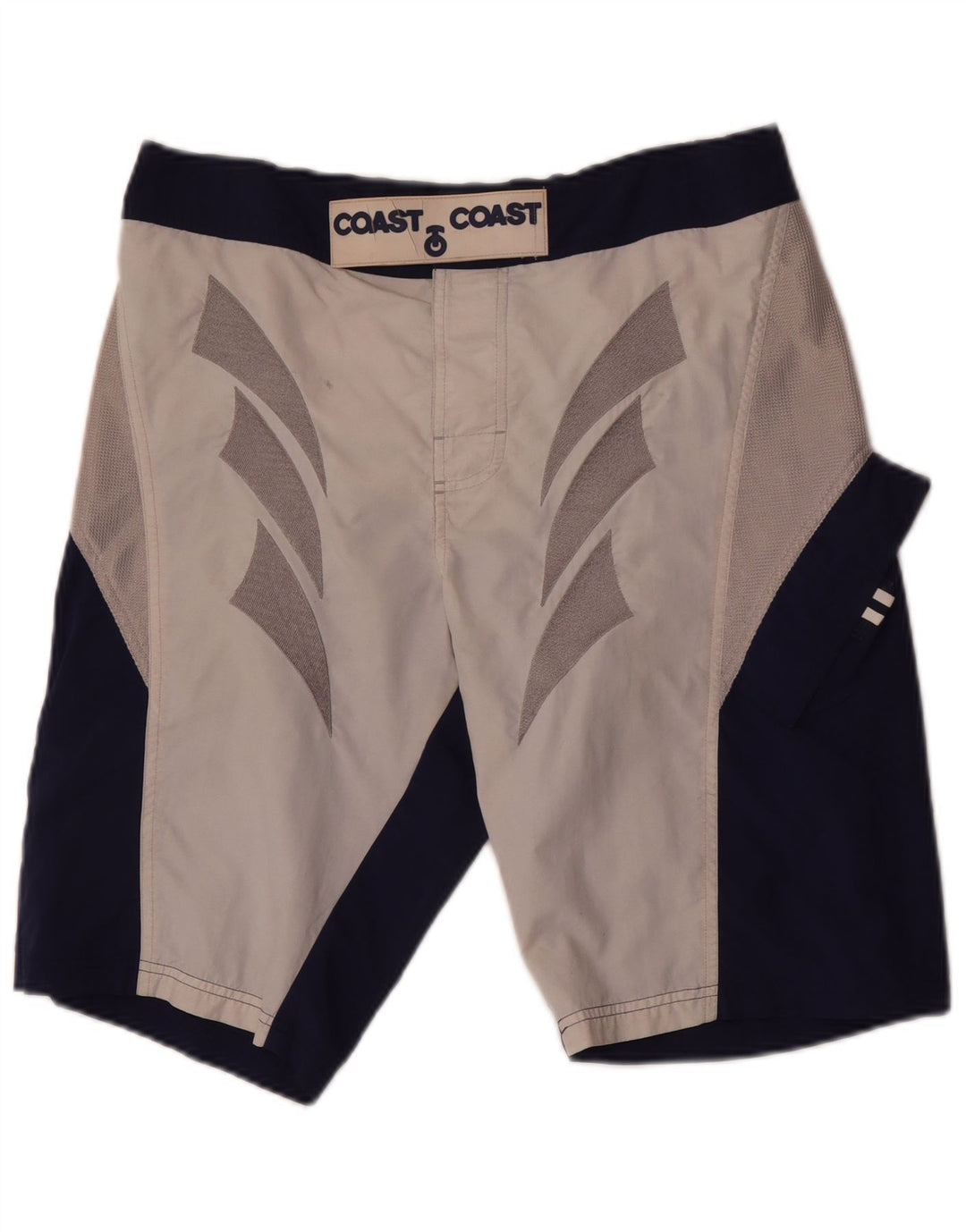Coast Mens Graphic Natação Shorts Pequeno Azul Marinho Colourblock Poliamida