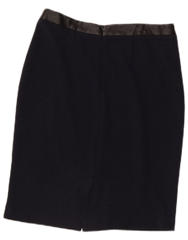 Saia lápis feminina Trussardi IT 42 médio W30 espinha de peixe azul marinho