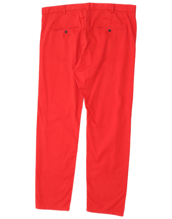 Calças Chino retas masculinas Timberland W42 L34 algodão vermelho